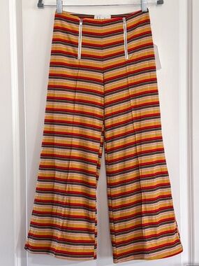 Sadie & Sage Sample Prototype Striped Zipper Gaucho Pants XS S Rare